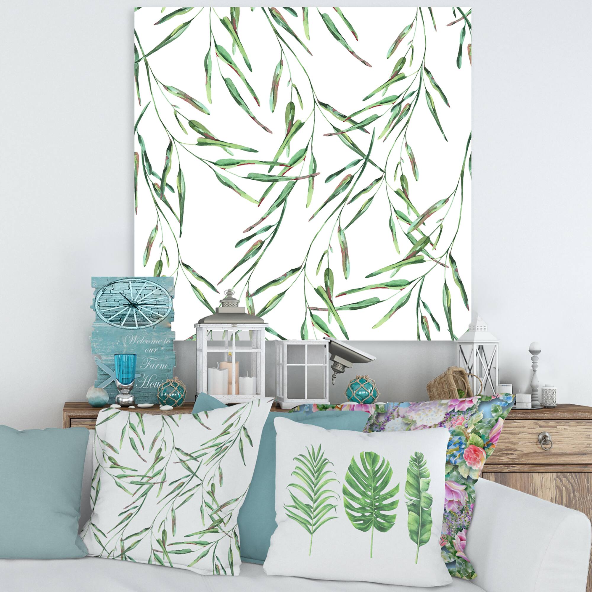 Designart - Tropical Green Leaves In Summer Times II